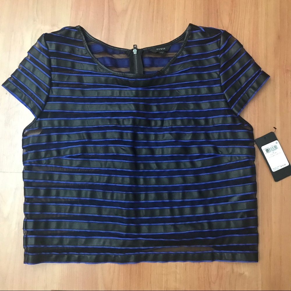 Guess Striped Mesh Top